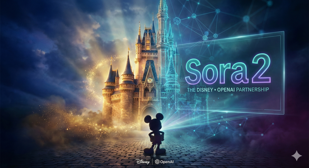 การบรรจบกันของเวทมนตร์และจักรกล Disney-OpenAI และผลกระทบต่อระบบนิเวศสื่อโลก Gemini Generated Image Mu4f6lmu4f6lmu4f 1024x559