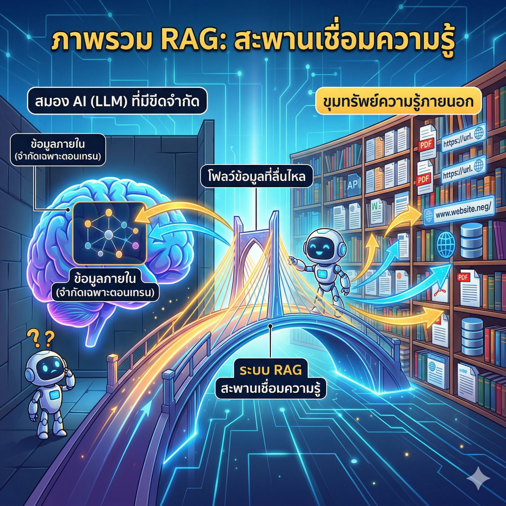สถาปัตยกรรม เทคโนโลยี และแนวโน้มของ Retrieval-Augmented Generation (RAG) ในระดับองค์กร gemini generated image 2foasp2foasp2foa