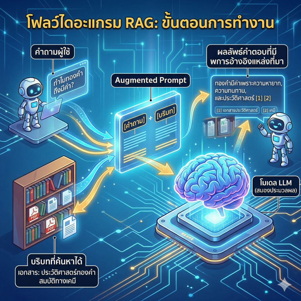 สถาปัตยกรรม เทคโนโลยี และแนวโน้มของ Retrieval-Augmented Generation (RAG) ในระดับองค์กร gemini generated image lsvggplsvggplsvg