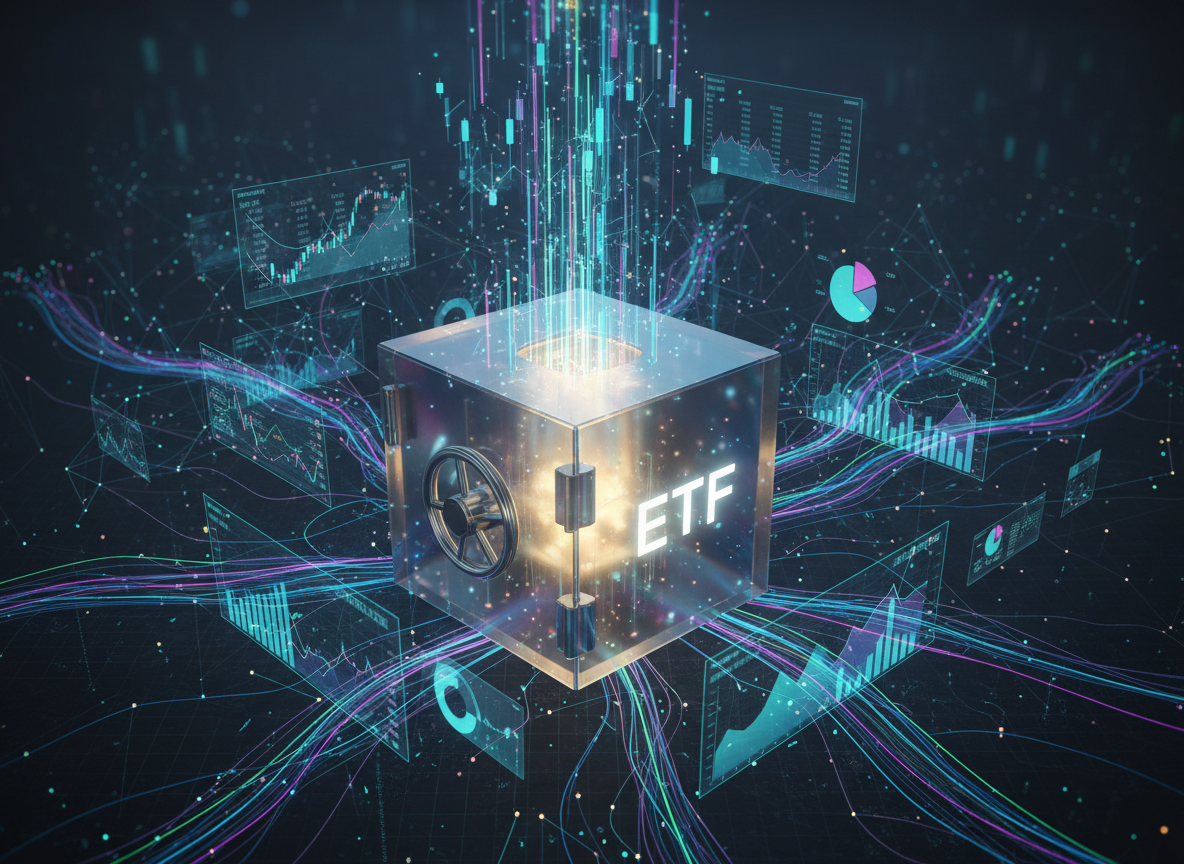ภาพจำลองการไหลเข้าของเงินทุนสู่กองทุน ETF ดิจิทัล