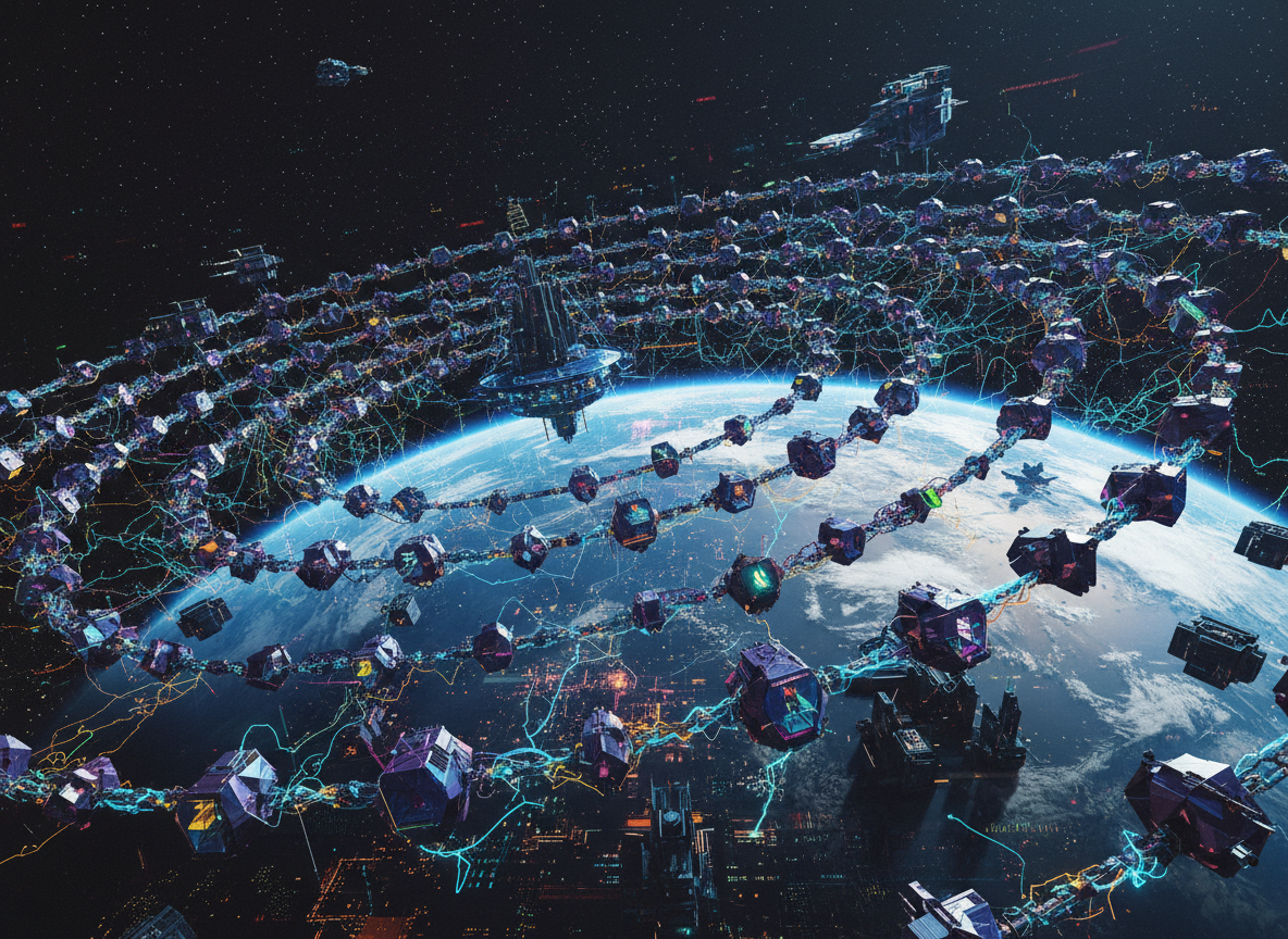 เครือข่ายดาวเทียม Starlink ที่เชื่อมต่อกันด้วยโครงข่าย AI รอบโลก