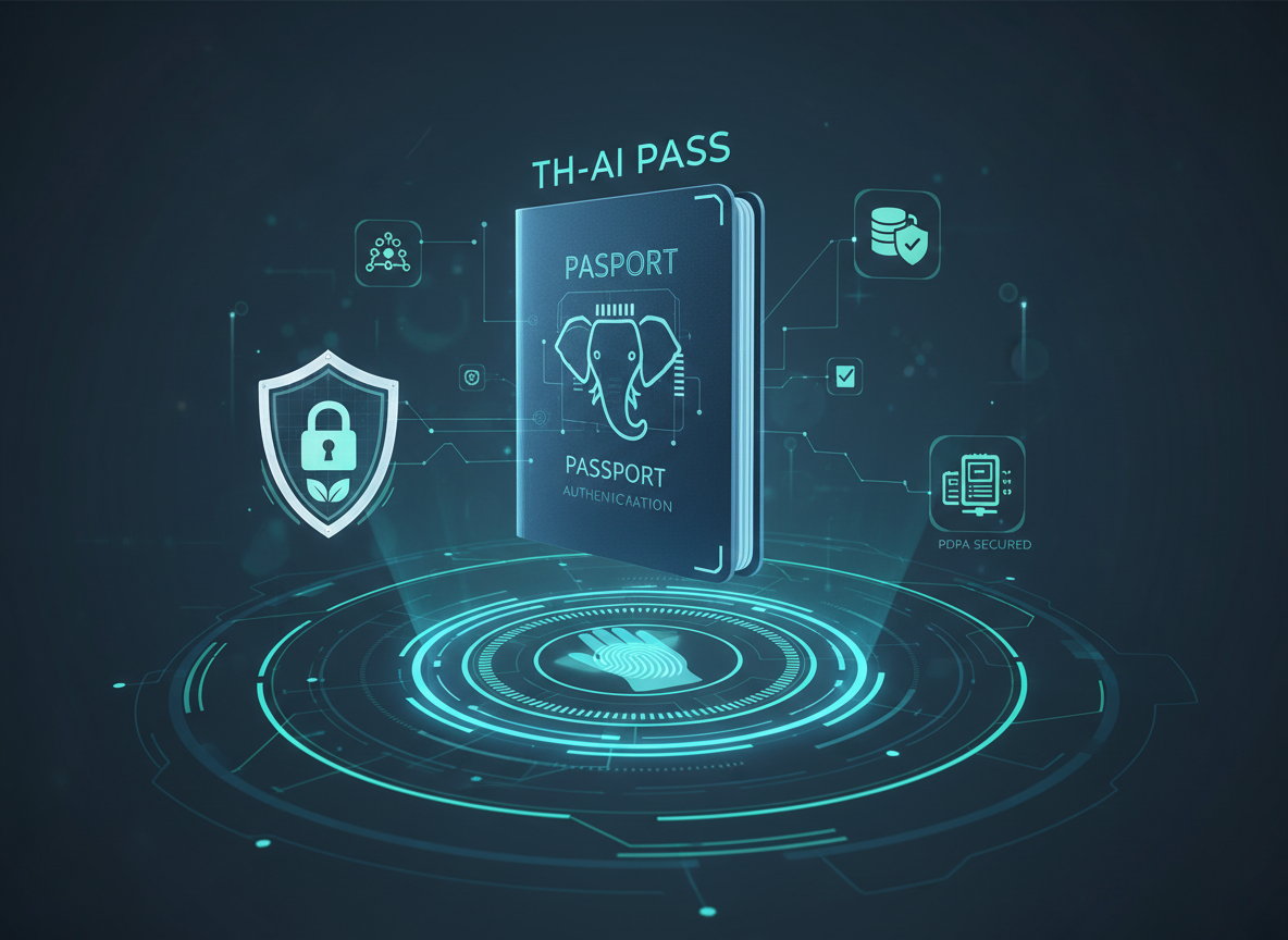 ภาพจำลอง TH-AI Passport และระบบความปลอดภัยข้อมูลดิจิทัล