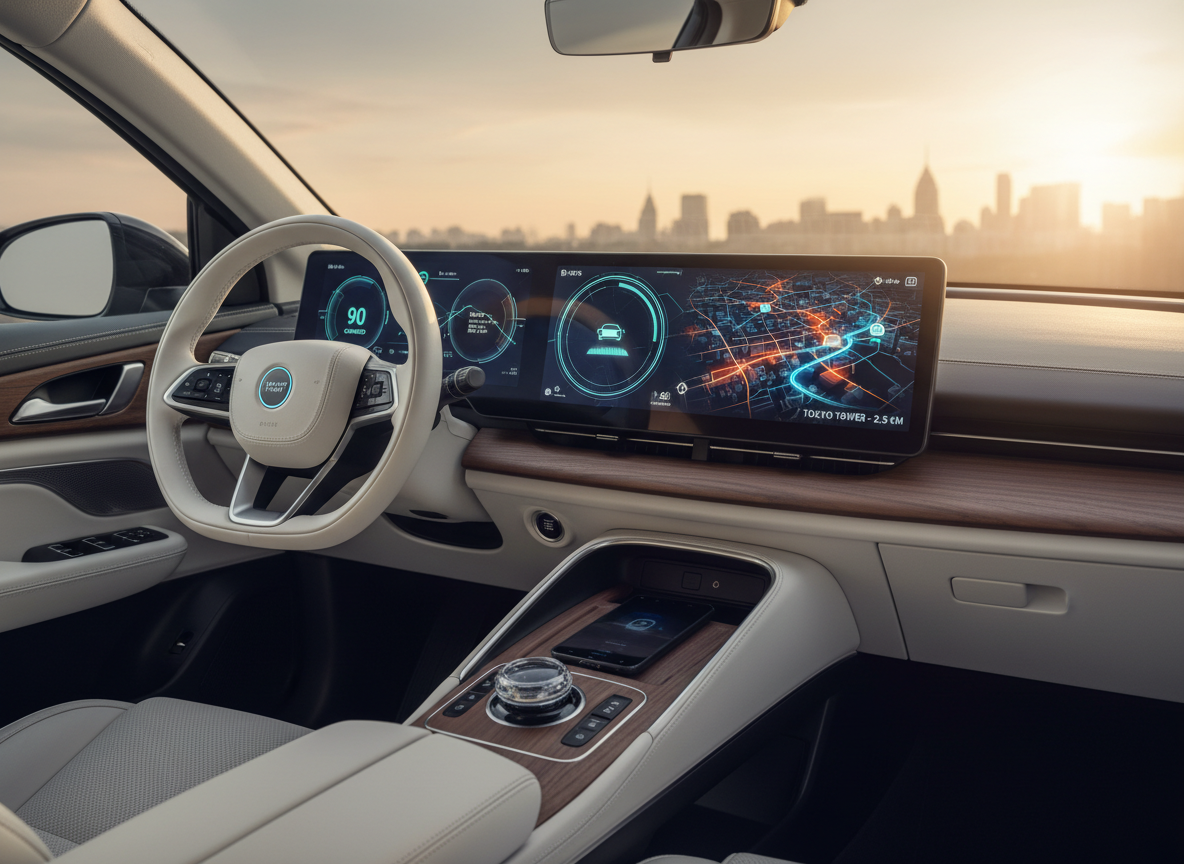 หน้าจอ AI Cockpit อัจฉริยะภายในรถยนต์ไฟฟ้า