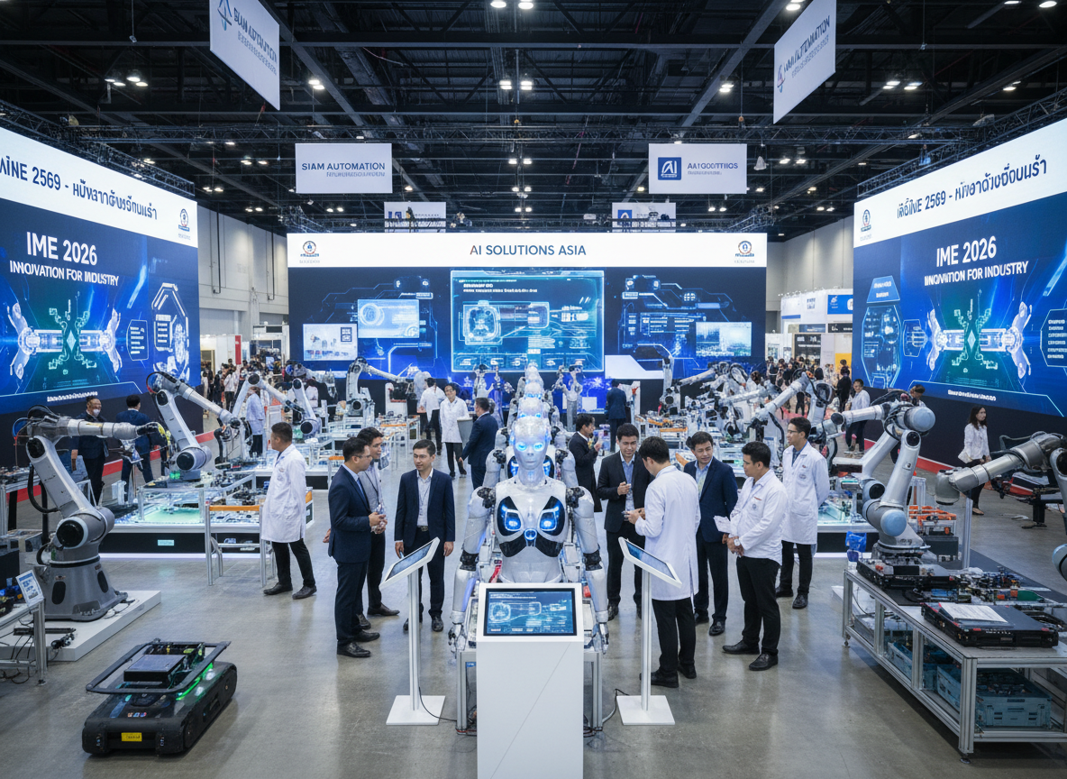 บรรยากาศงาน IME 2026 แสดงเทคโนโลยีหุ่นยนต์อุตสาหกรรมในกรุงเทพฯ